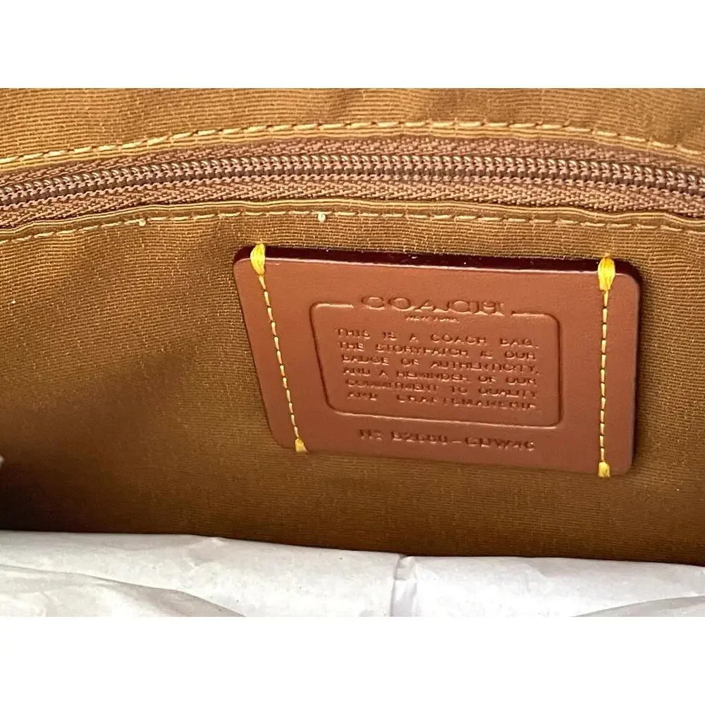 B6-008 NWT Coach Asher Shoulder Bag CDW46 Haircalf Cow Print Brown Leather Gold